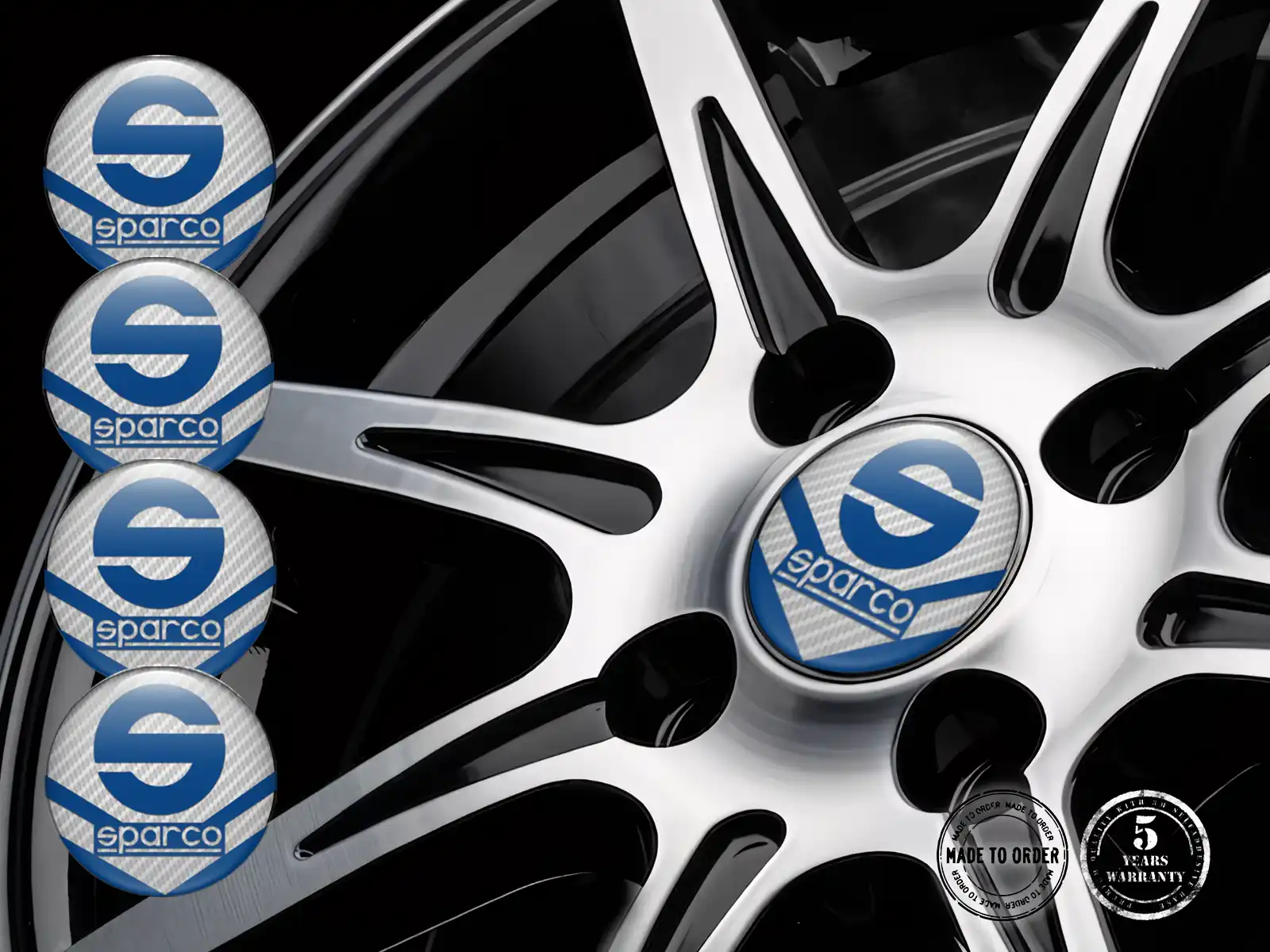 Sparco Felgenaufkleber Auto Stilvolles gewölbtes Design